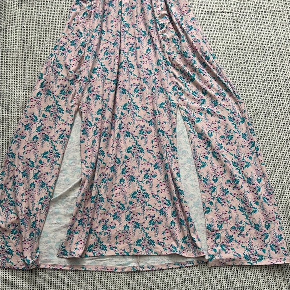 Poof New York Women’s Floral Halter Maxi Dress with Slits SZ Small - Picture 5 of 7